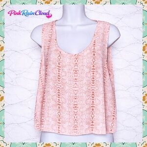 Akira Chicago Red Label 90s Snake Print Peach Open Back Tank Top Juniors Large